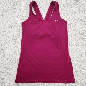 UNDER ARMOUR [XS] Pink Athletic Under Armour Tank with Built-In Bar